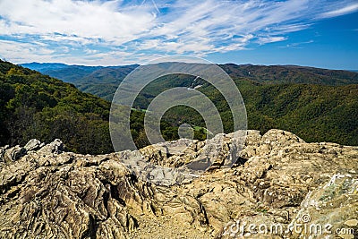 The Blue Ridge Mountains from Raven Roost Overlook Stock Photo